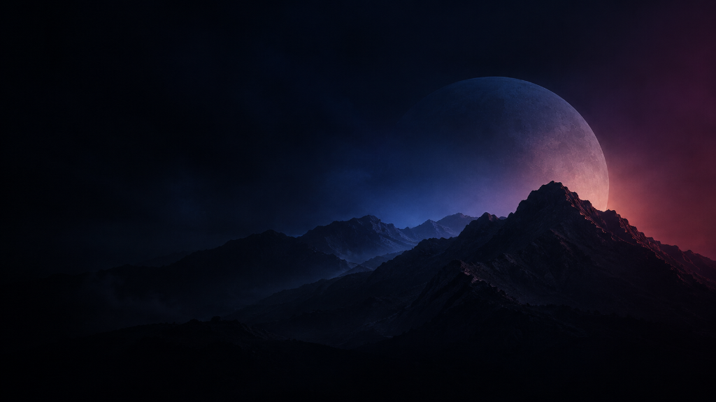 Celestial mountain landscape